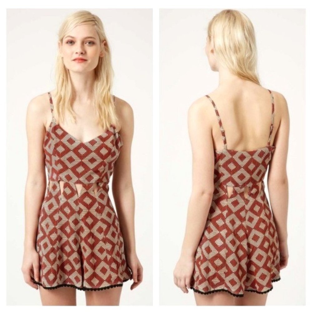 Topshop geometric cutout romper